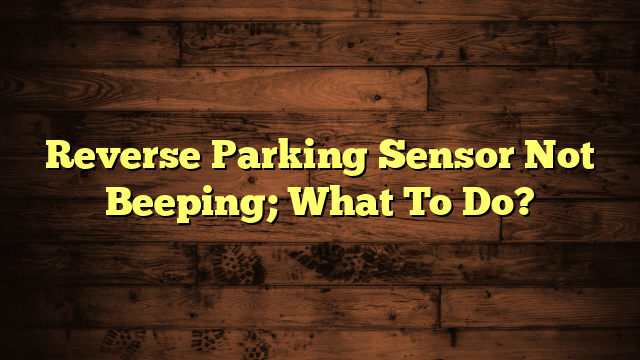 Reverse Parking Sensor Not Beeping; What To Do? - Sensor Guides